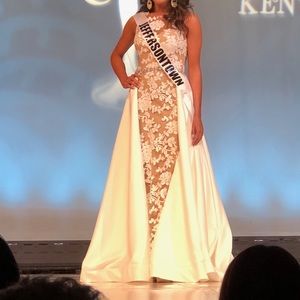 White and nude gown size 4